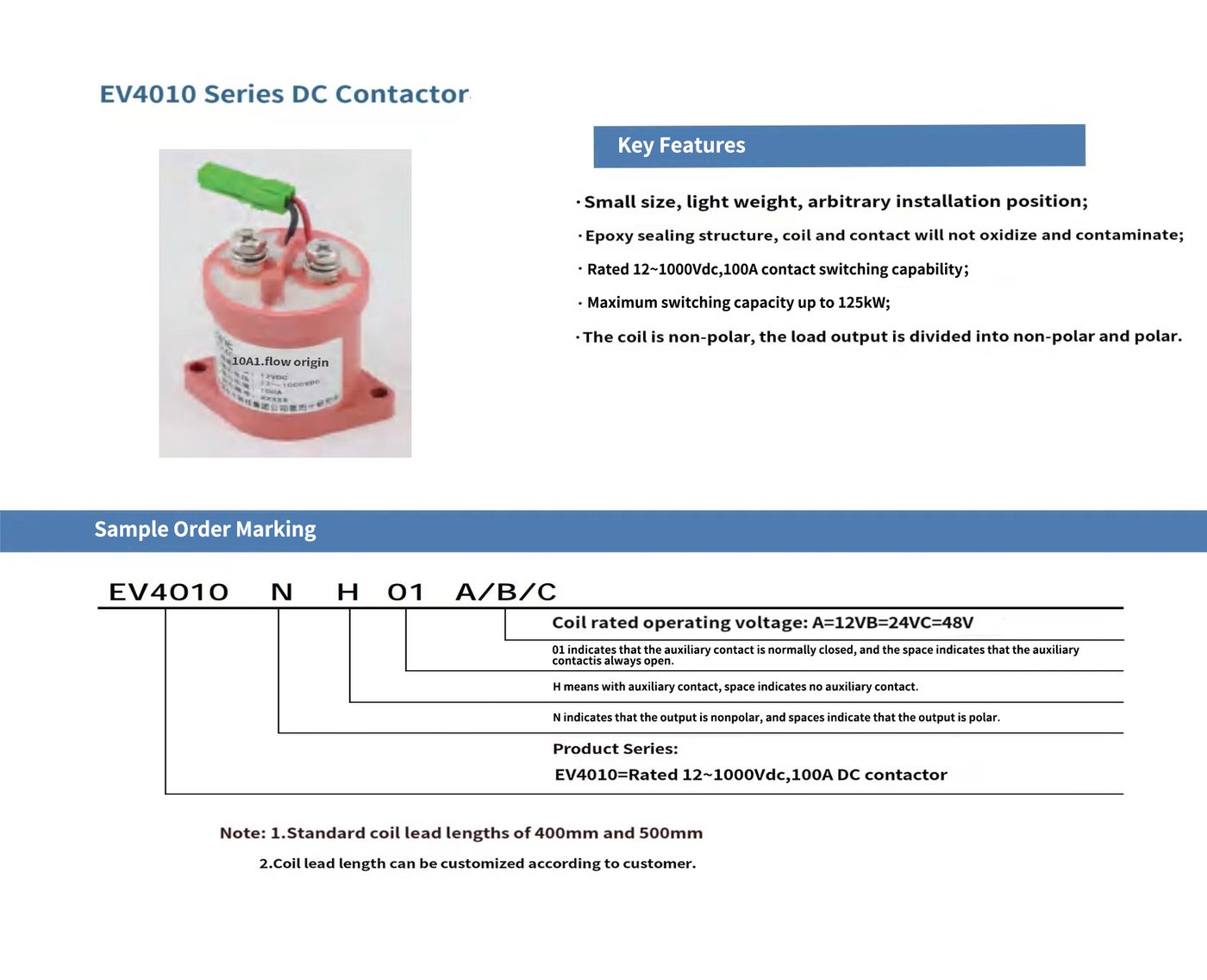 NEEY EV100 DC Contactor